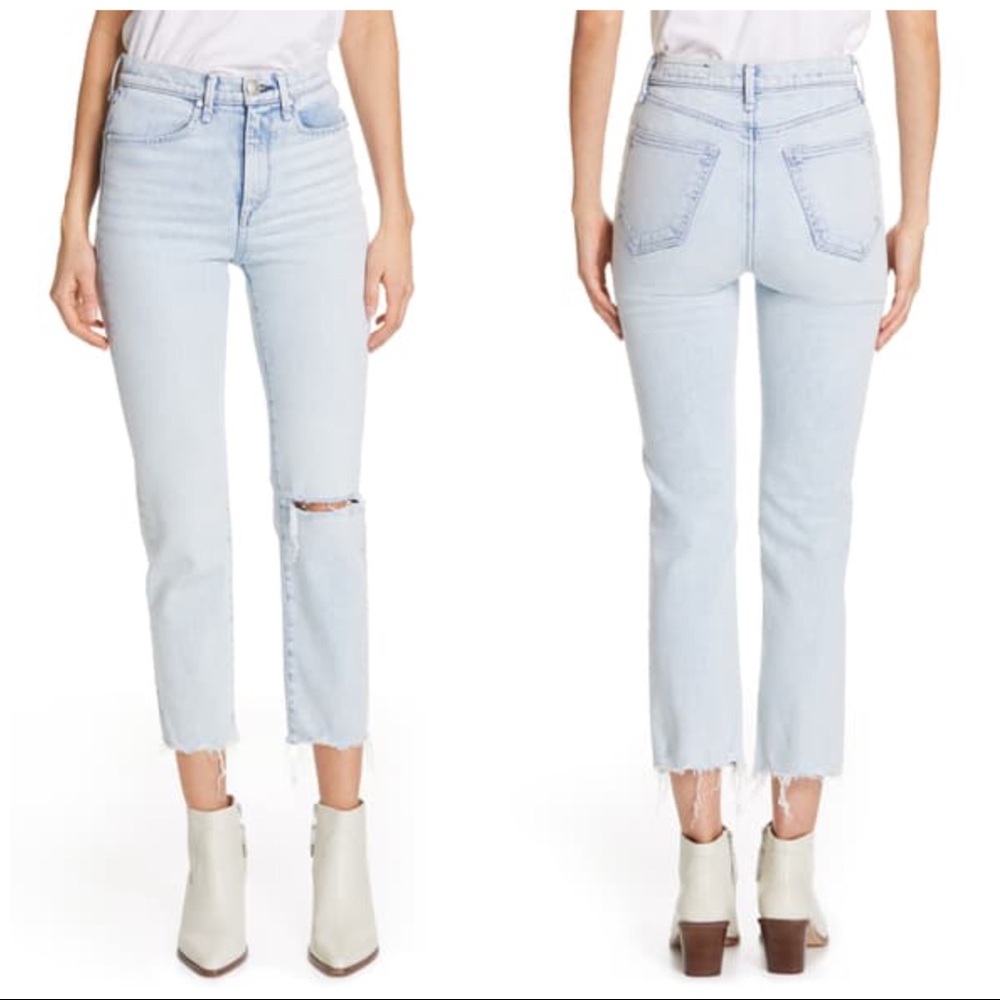 Rag & Bone Ankle Cigarette Jeans “Dean With Holes”